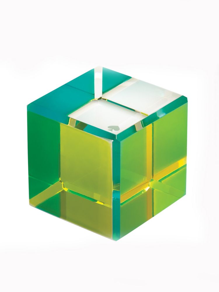 Jules Point Colorblock Cube Paper Weight, Clear, ProductTile