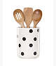 Deco Dot Crock With 3 Wooden Utensils, Black, ProductTile