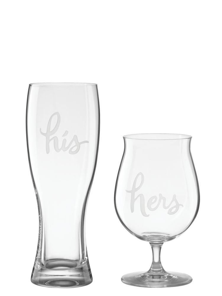 Two Of A Kind His And Hers Beer Glasses | Kate Spade New York