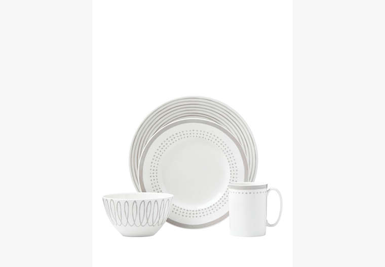 Charlotte Street East Char Grey East 4 Piece Place Setting, Parchment, Product