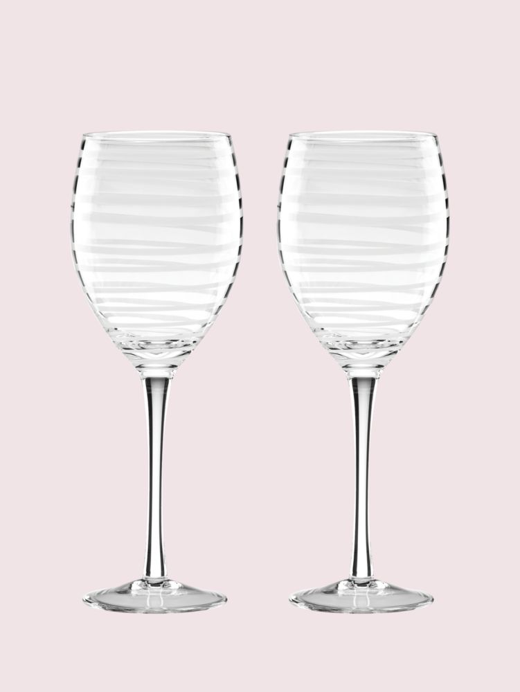 Kate Spade Charlotte Street White Wine Glass Pair. 1