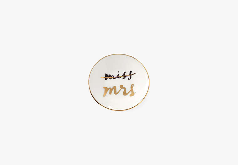 Miss To Mrs Ring Dish, Parchment, Product