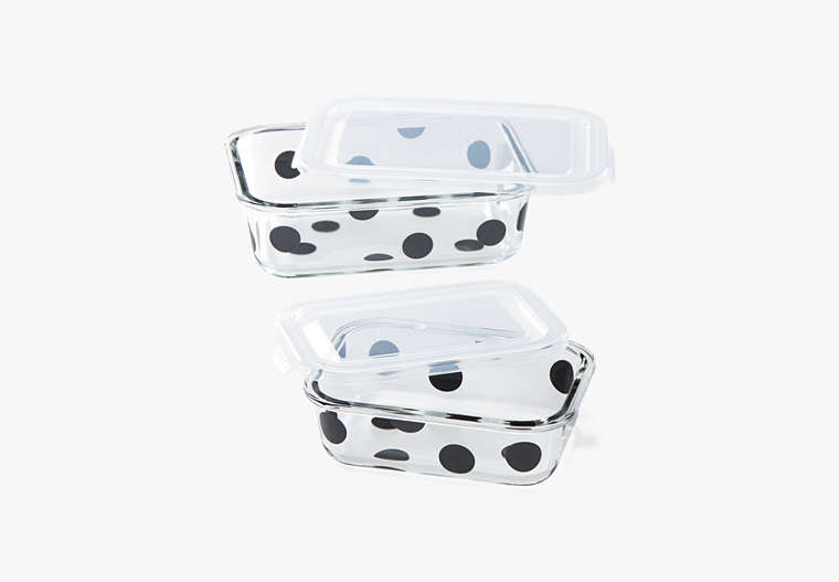 Deco Dot 2pc Rectangular Food Storage Containers, Black, Product