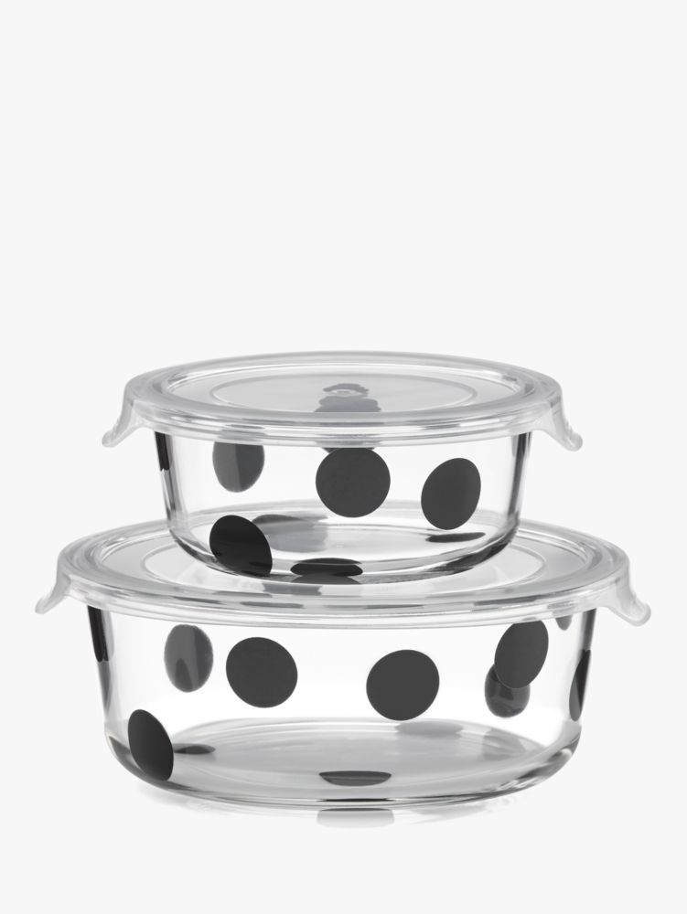 Deco Dot 2pc Round Food Storage Containers, Black / Glitter, Product