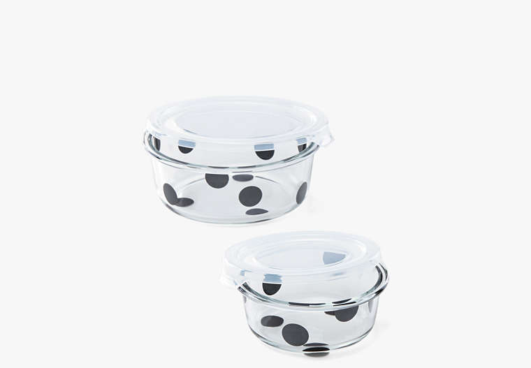 Deco Dot 2pc Round Food Storage Containers, Black / Glitter, Product