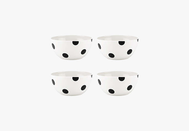 Deco Dot All Purpose Bowls, Set Of 4, Blk/Wht, Product