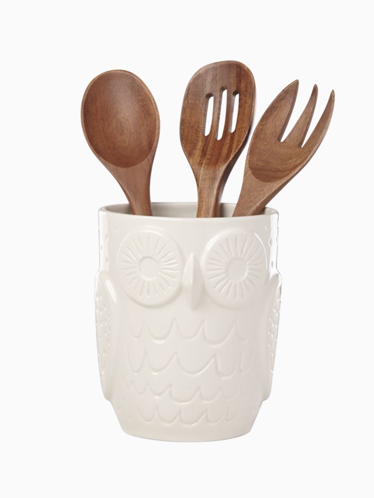 Cannon Street Owl Utensil Crock With Servers Kate Spade New York