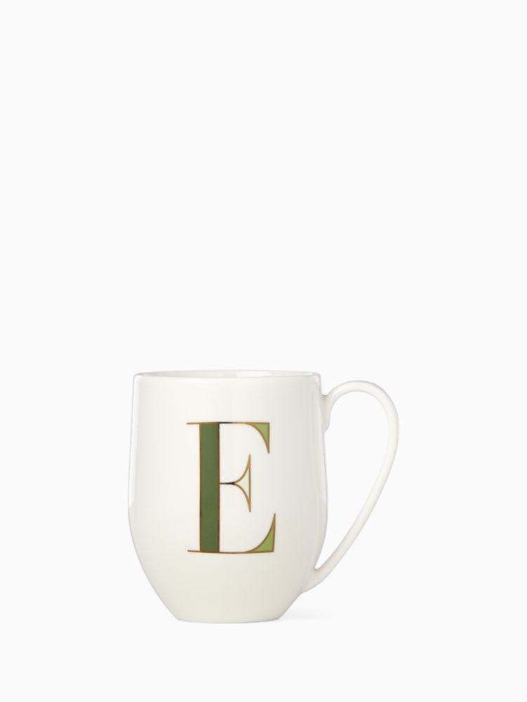 Initial E Mug, Parchment, Product