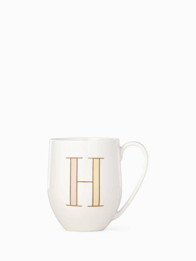 Initial H Mug, Parchment, Product