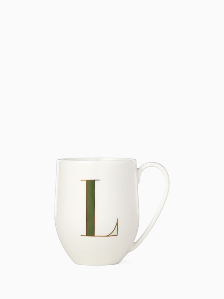 Initial L Mug, Parchment, Product