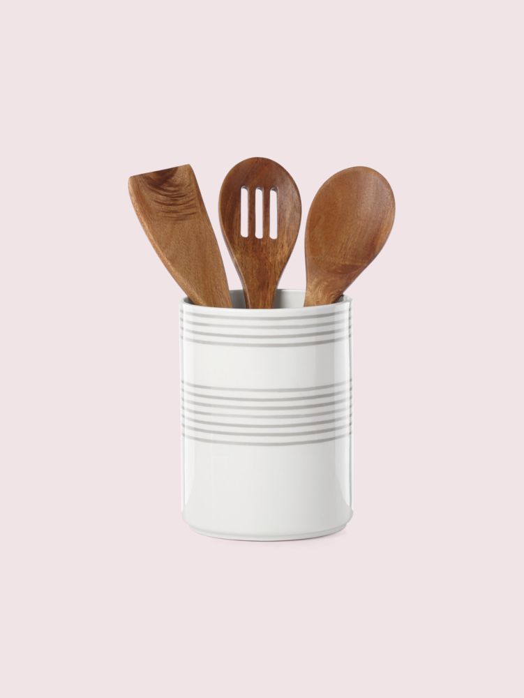 Charlotte Street Utensil Crock With Servers, Parchment, Product