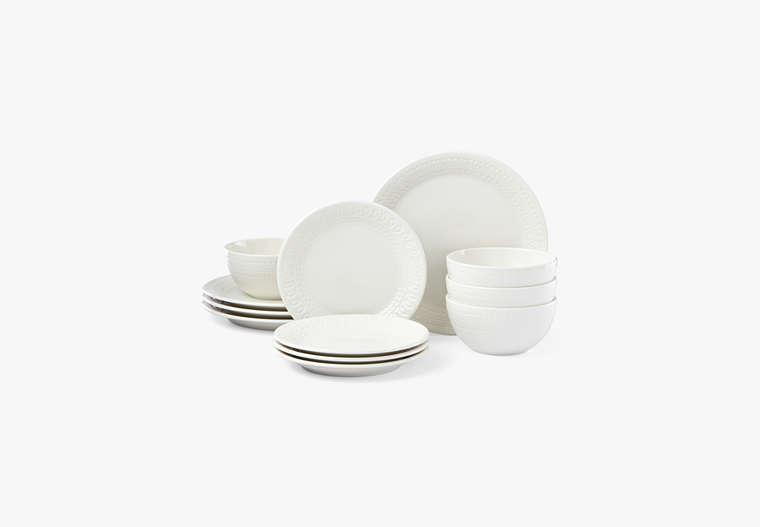 Willow Drive Cream 12-Piece Place Setting, White, Product