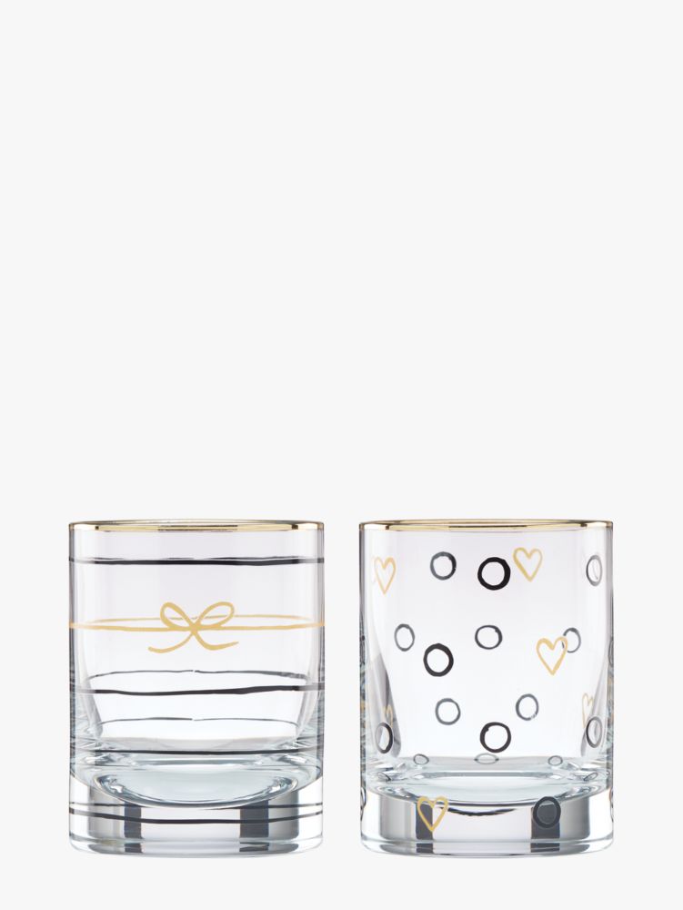 Good Times Doodle Away Double Old Fashioned Glass Set, Gold, ProductTile