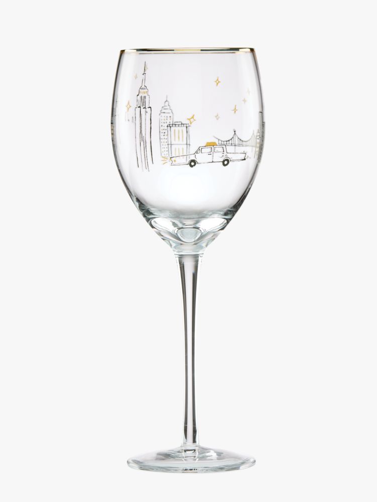 Good Time In A New York Minute Wine Glass | Kate Spade New York