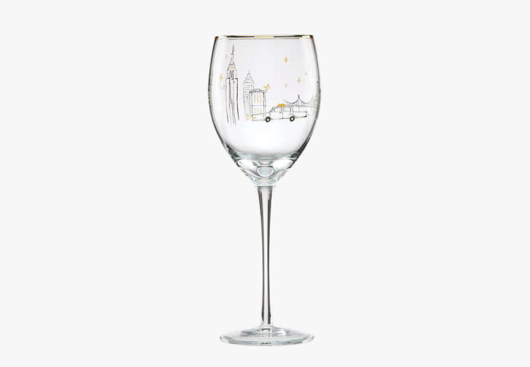 Good Time In A New York Minute Wine Glass, Gold, Product