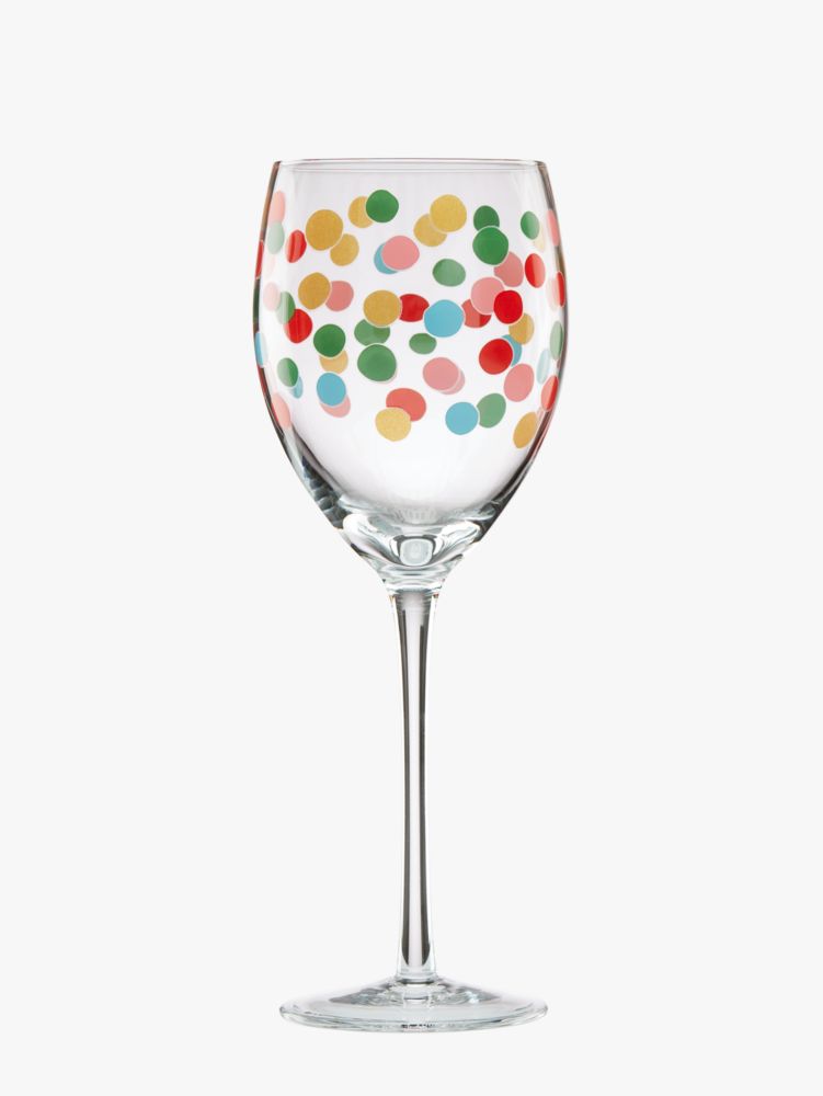 Good Times It's Raining Confetti Wine Glass | Kate Spade New York