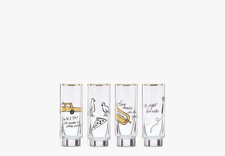 Good Times In A New York Minute 4-piece Shot Glass Set, Gold, Product