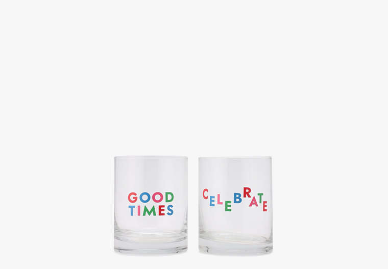 Kate Spade,Celebrate Double Old Fashioned Glass Pair,Multi image number 0