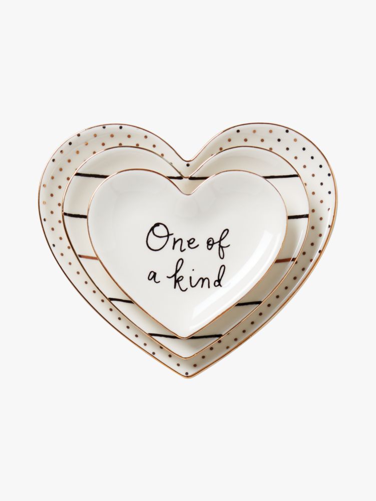 A Charmed Life 3-piece Heart Catch All Dish Set, Parchment, ProductTile