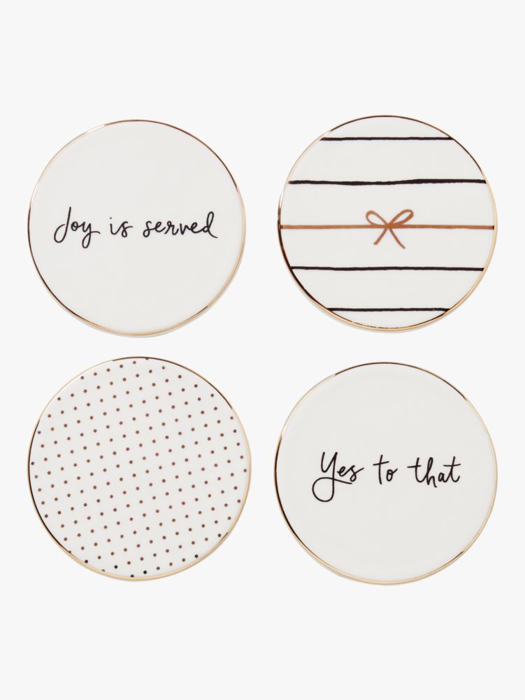 A Charmed Life 4-piece Coaster Set, Parchment, ProductTile