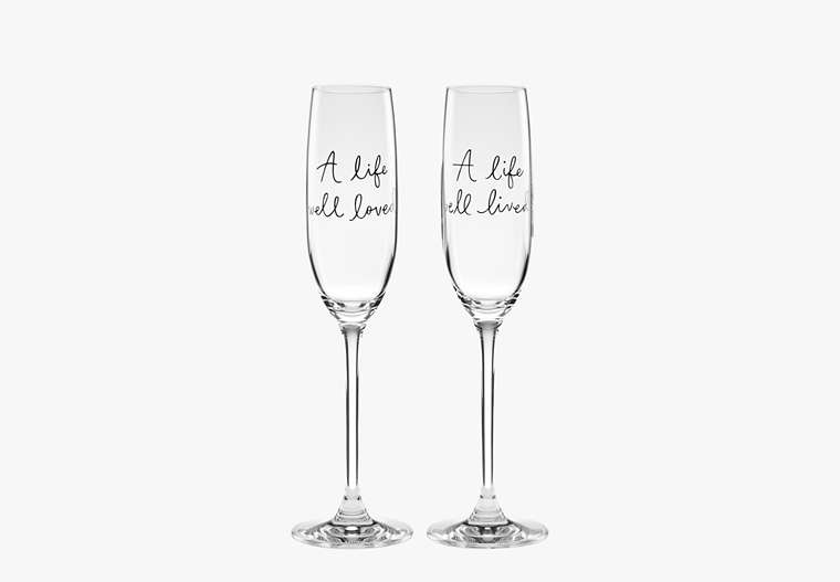 A Charmed Life Toasting Flute Pair, White, Product