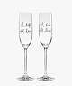 A Charmed Life Toasting Flute Pair, White, ProductTile