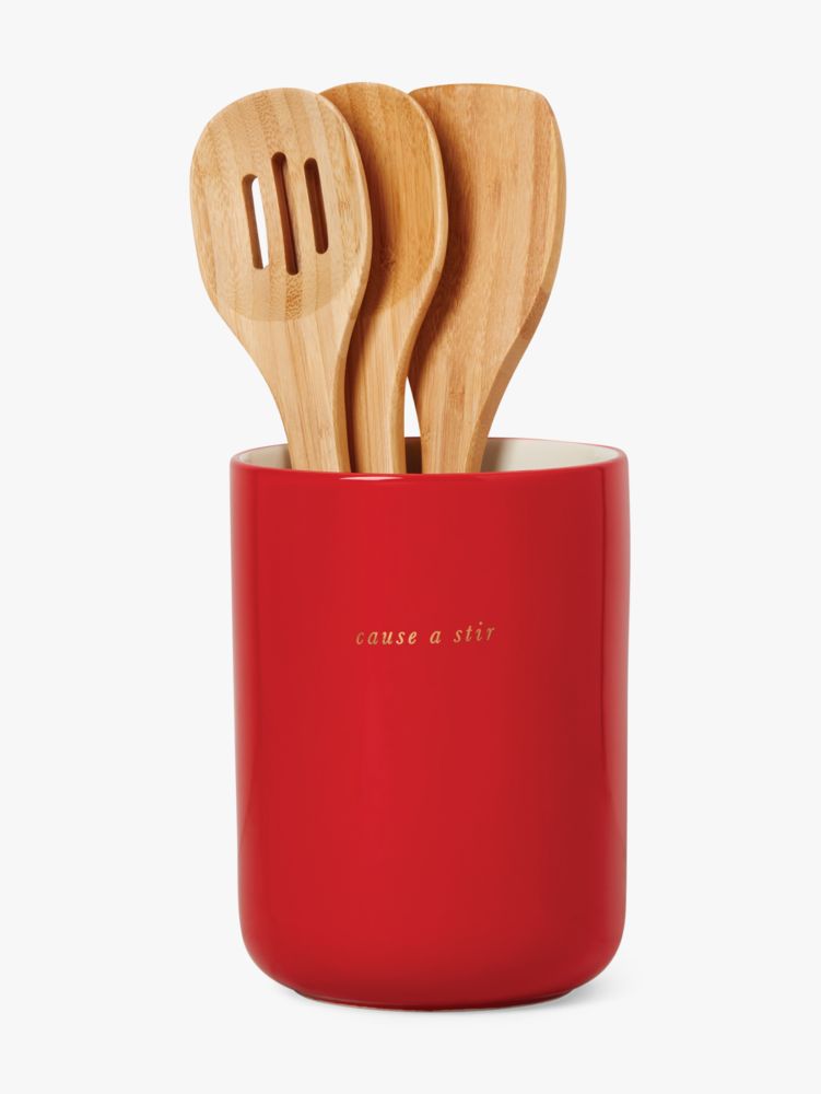 Knock On Wood Apple Utensil Crock | Kate Spade New York