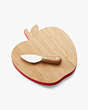 Knock On Wood Apple Cheese Board With Knife, Natural/ Red, Product
