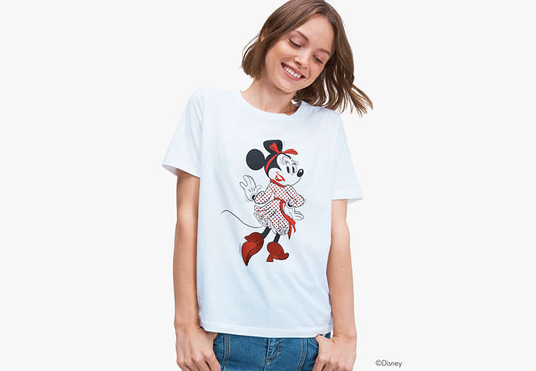 Disney X Kate Spade New York Minnie Mouse Tee, Fresh White, Product