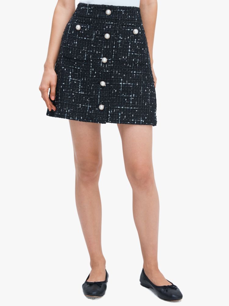 Women's black embellished tweed skirt | Kate Spade New York NL