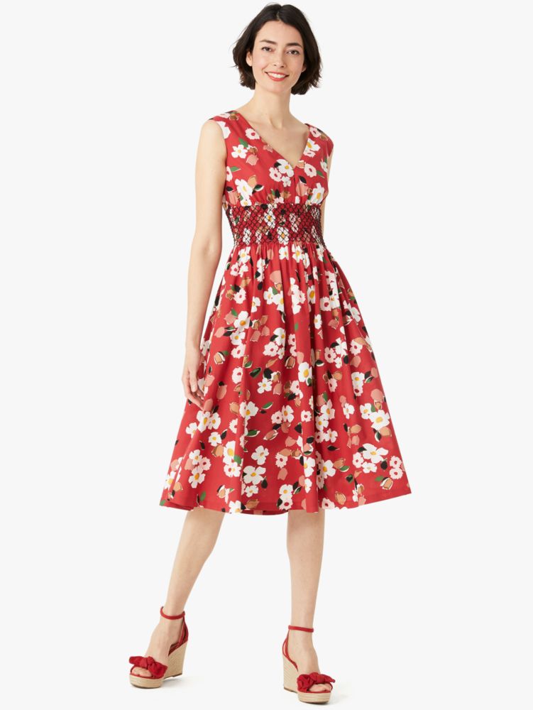 Botanical Garden Poplin Dress, Lava Falls, Product