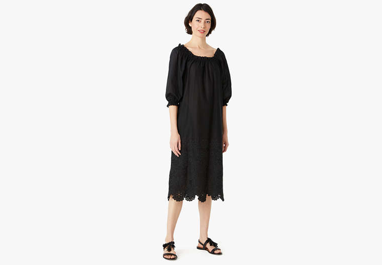 Broderie Anglaise Midi Dress, Black/Glitter, Product image number 0