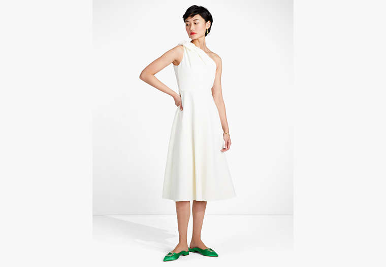 Twill One-shoulder Dress, French Cream, Product image number 0