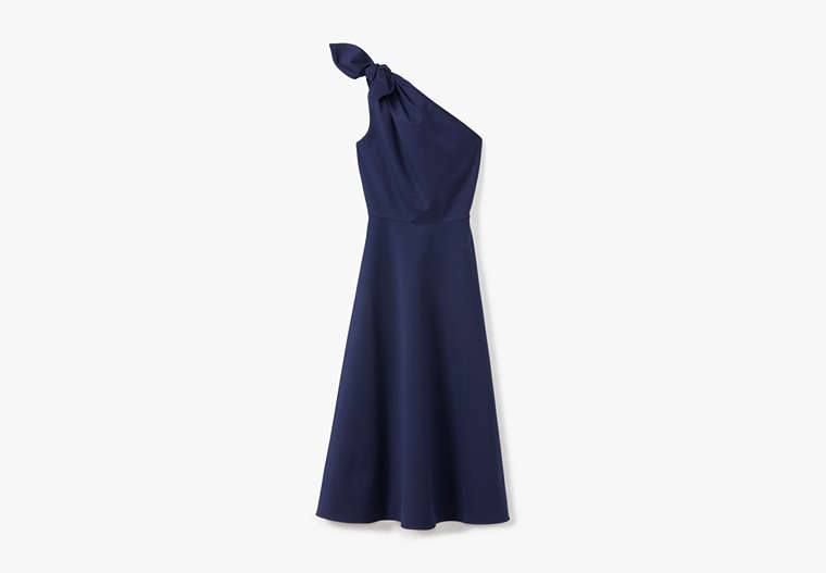 Twill One-shoulder Dress, Squid Ink, Product