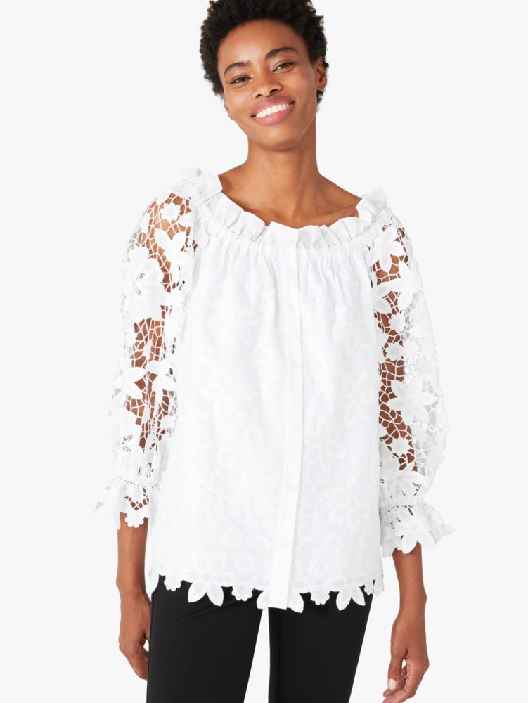 Broderie Anglaise Gathered Top | Kate Spade New York