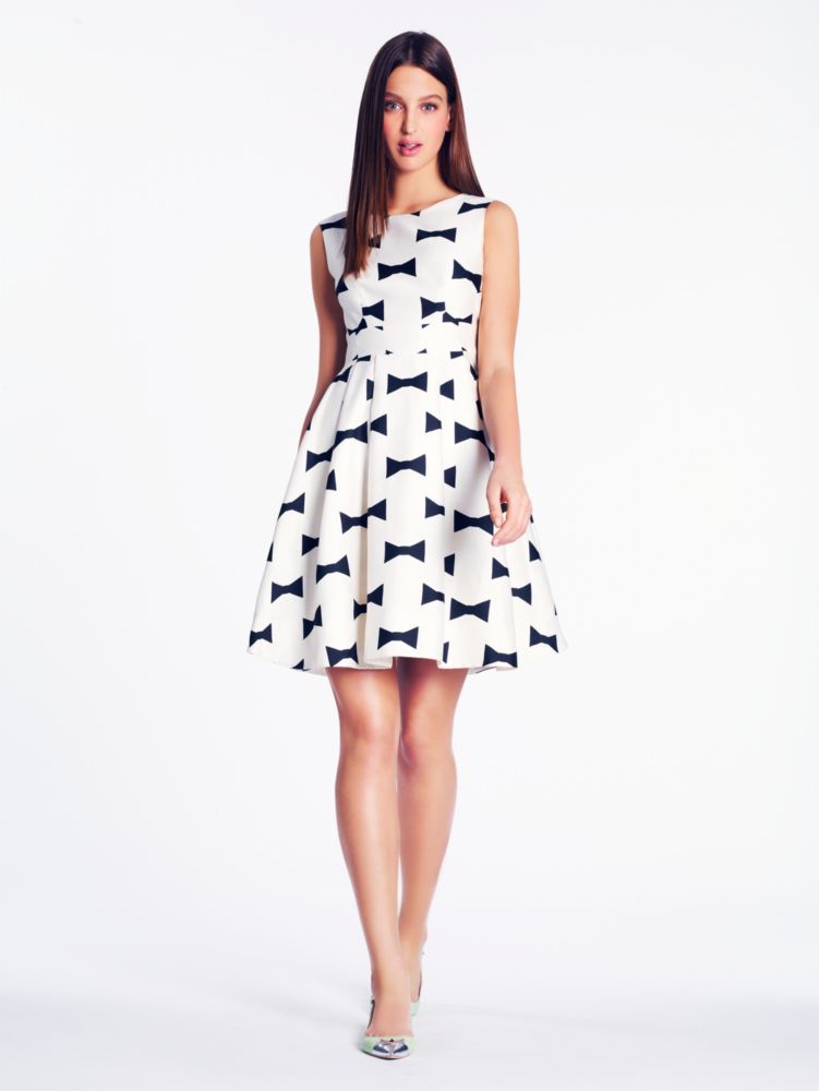 kate spade white dress with black bow
