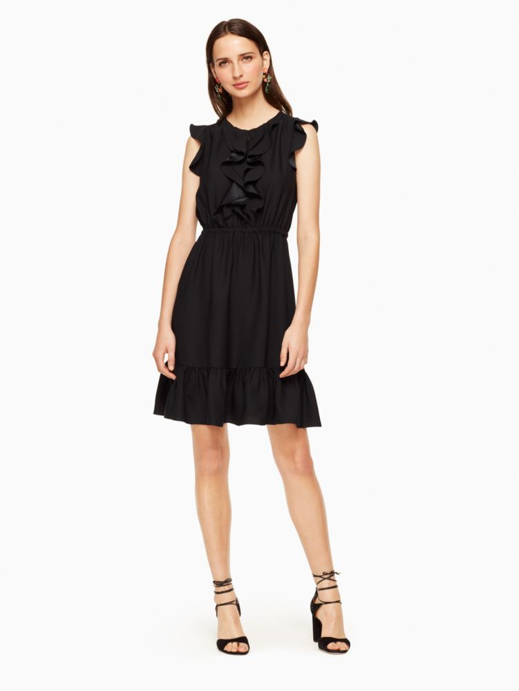kate spade black ruffle dress
