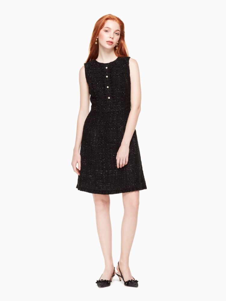 Women's black sparkle tweed dress | Kate Spade New York UK