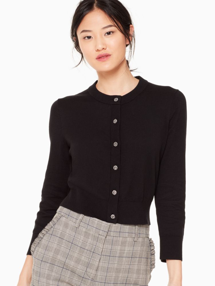 button cropped cardigan