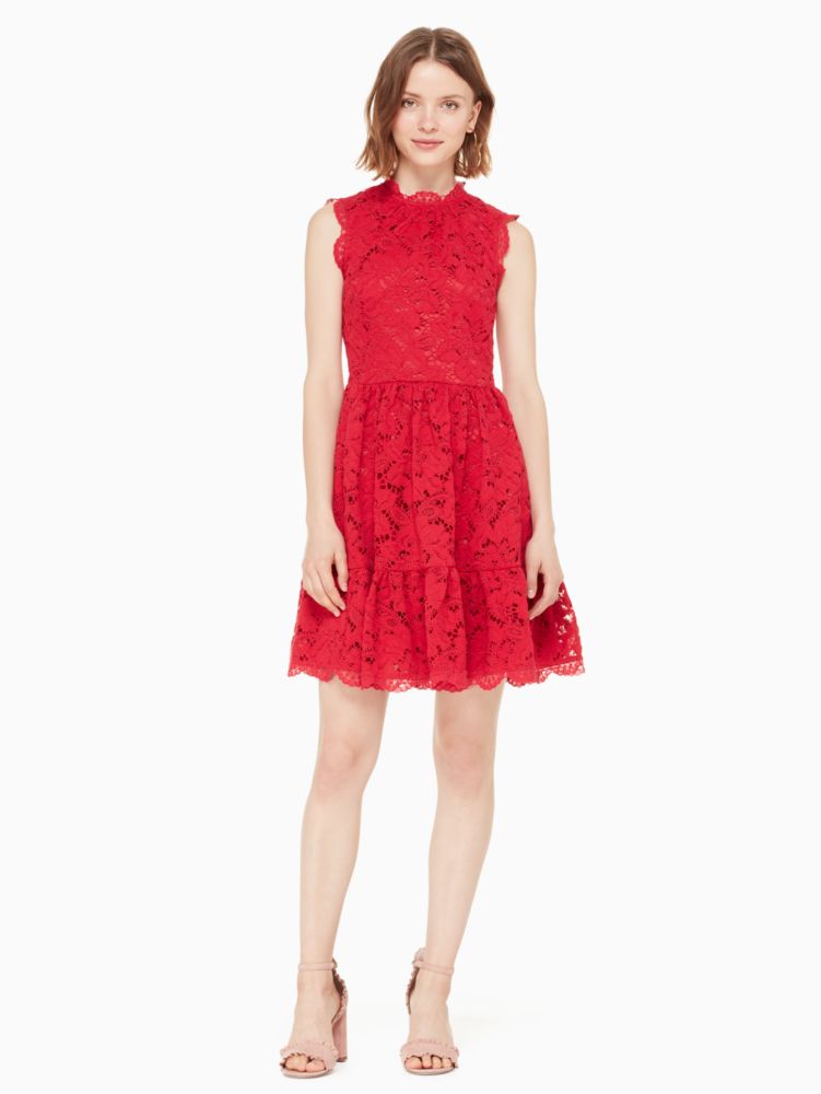 kate spade red lace dress