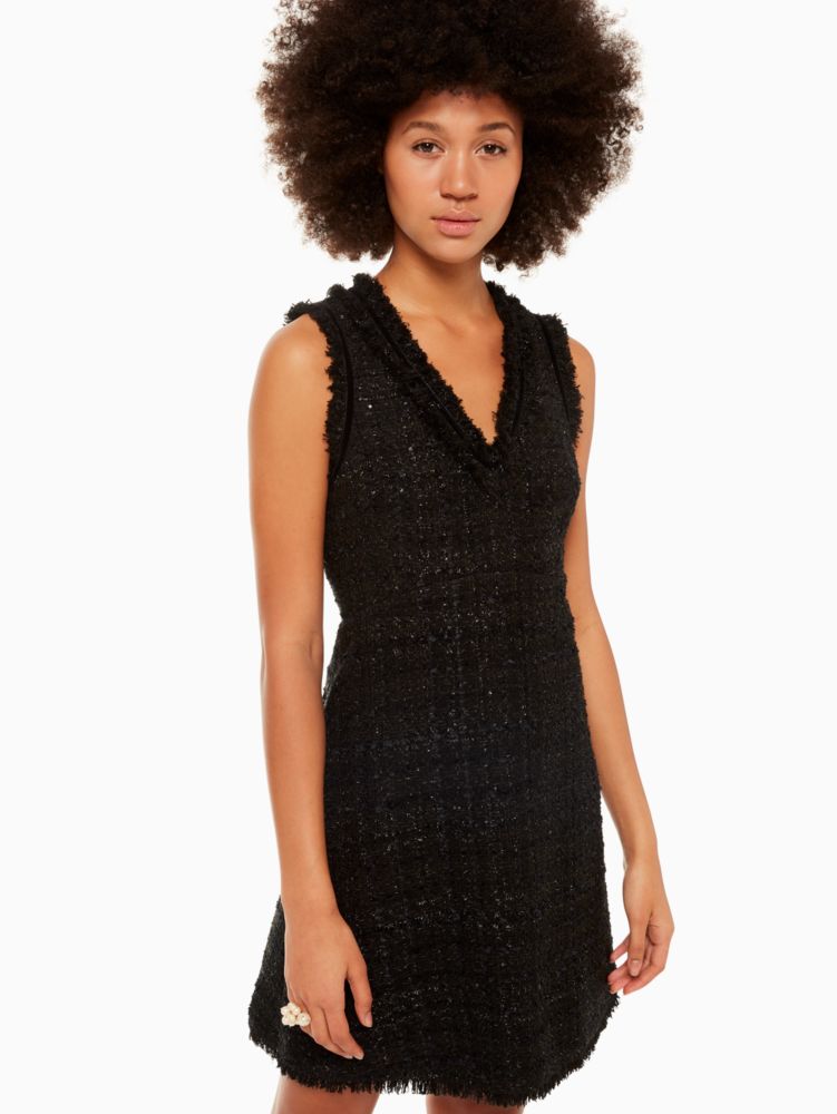 Women's black sparkle tweed dress | Kate Spade New York Belgium