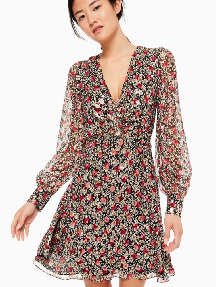 kate spade black floral dress