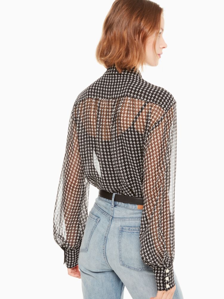 kate spade houndstooth chiffon dress