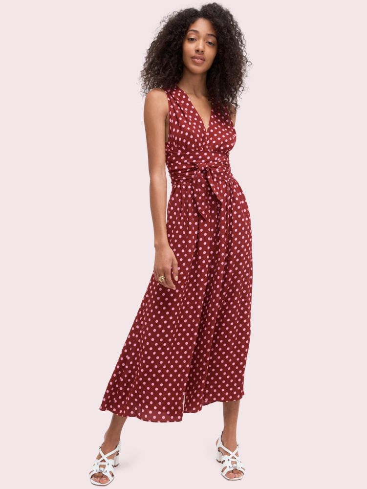 Women S Rhubarb Jam Peppy Pi Lia Dot Jumpsuit Kate Spade New York