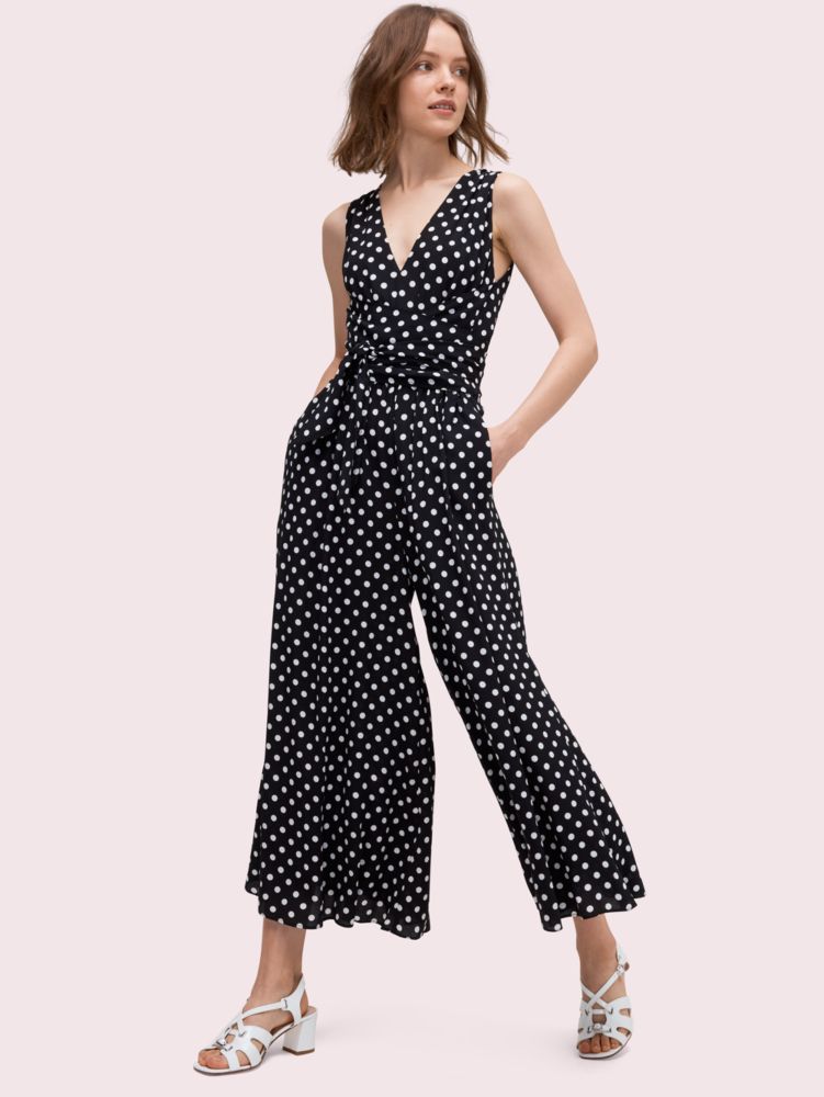 Women S Black French Cream Lia Dot Jumpsuit Kate Spade New York