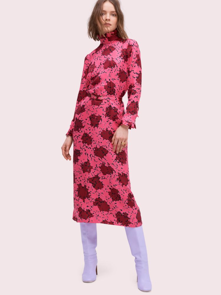 Women's rhubarb jam bubble dot high-neck dress | Kate Spade New York NL