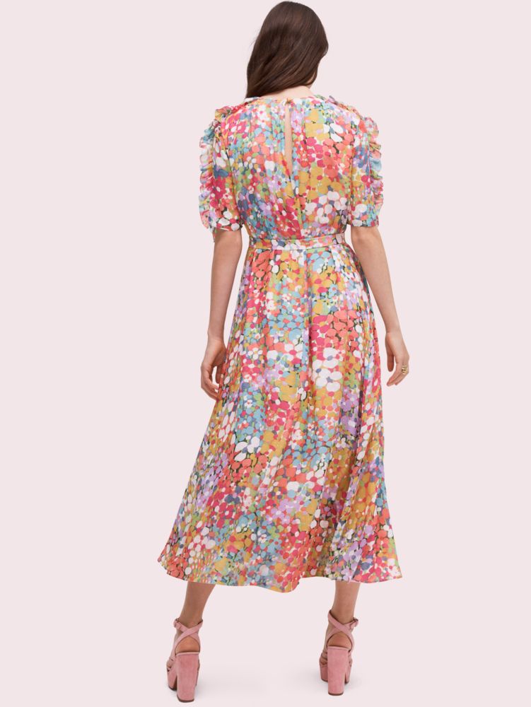 kate spade floral dots ruffle midi dress