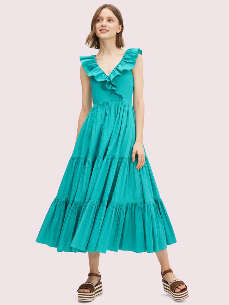 Poplin Ruffle Tiered Dress | Kate Spade UK