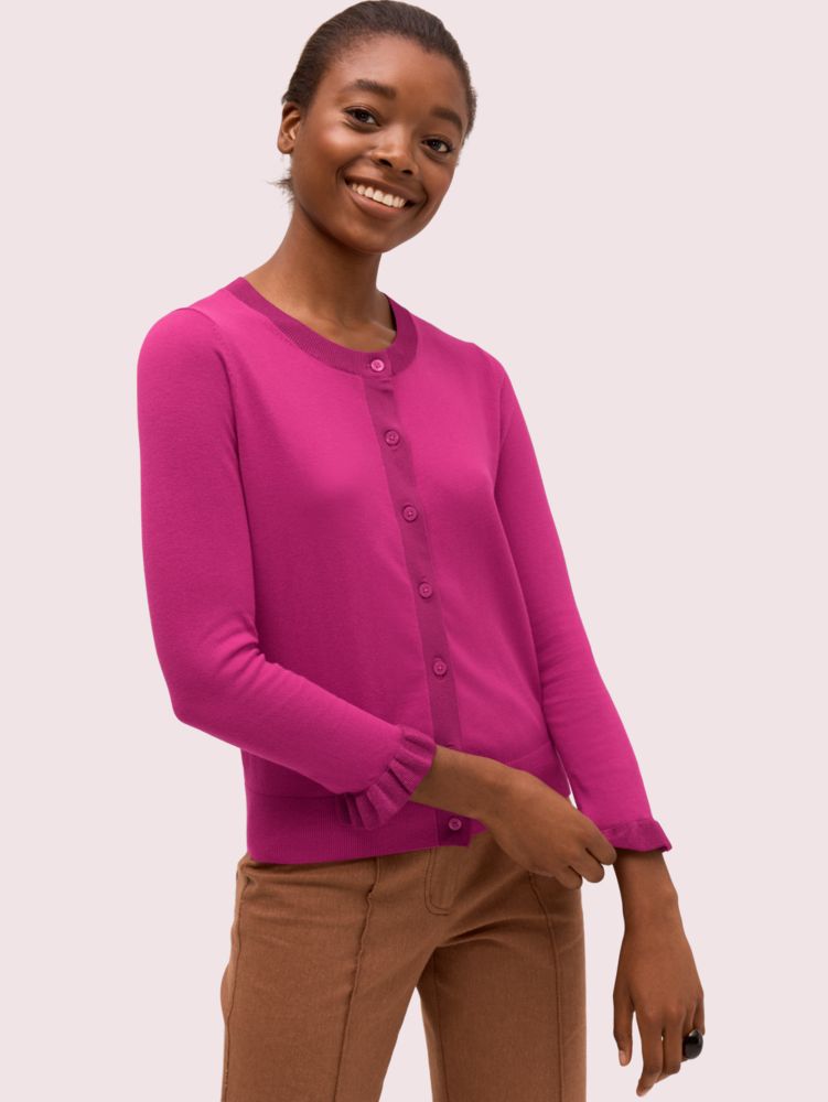 long ruffle cardigan