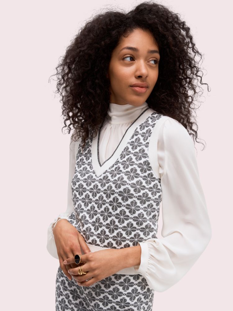 Women's black spade flower sweater vest | Kate Spade New York Ireland